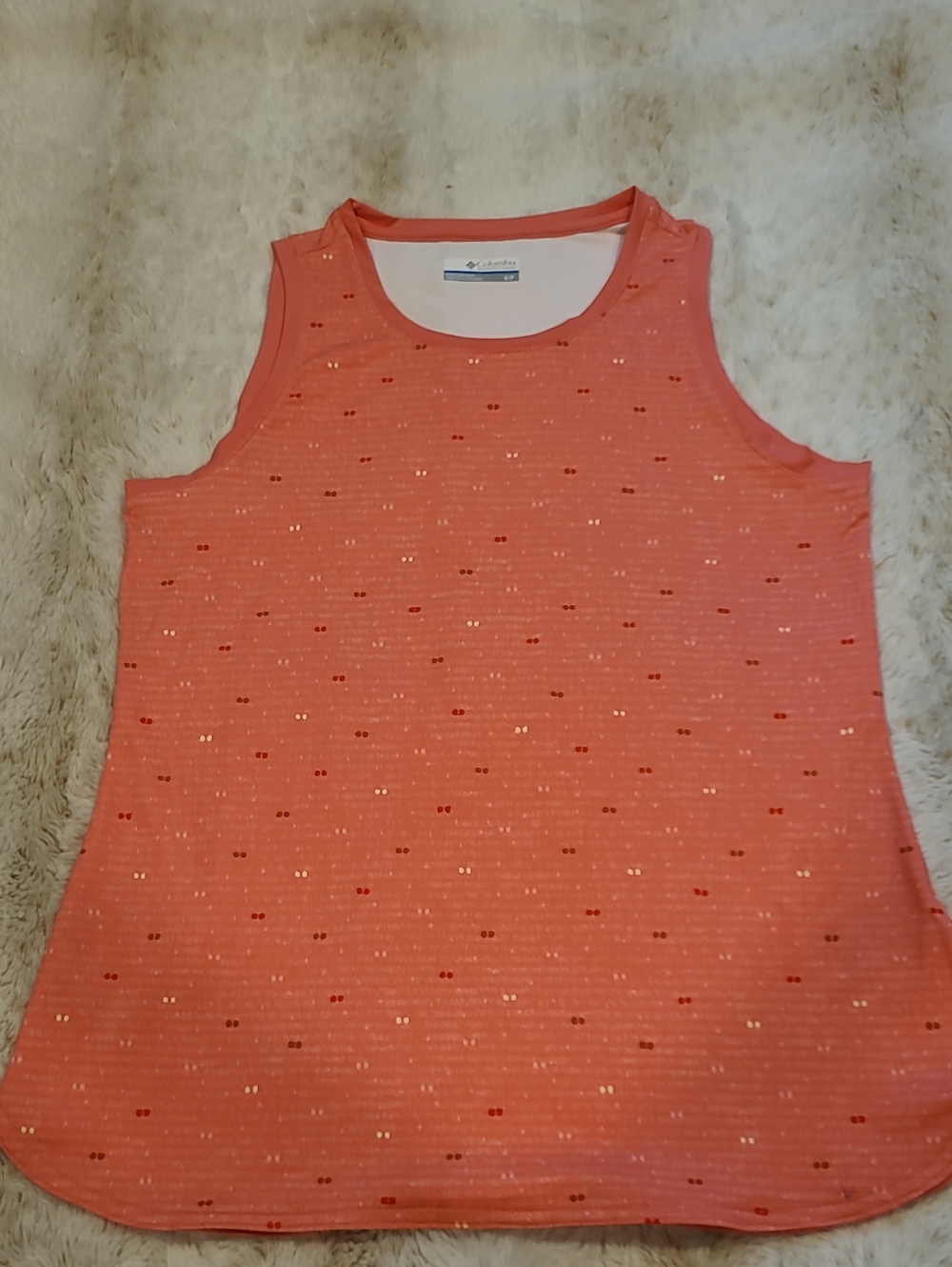 Columbia Coral Sequin Accent Sleeveless Tank
